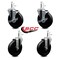 Service Caster 5'' Soft Rubber Wheel Swivel 7/16'' Grip Ring Stem Caster Set 2 Brakes, 4PK SCC-GR20S514-SRS-TLB-716138-2-S-2 - alternate 3